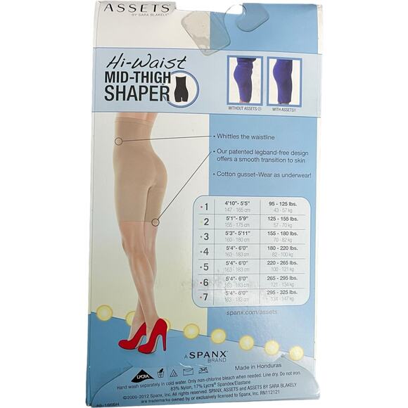 Spanx Assets High Waist Mid Thigh Shaper Sz 5 Nude Shapewear Bodyshaping New NWT - Picture 2 of 3